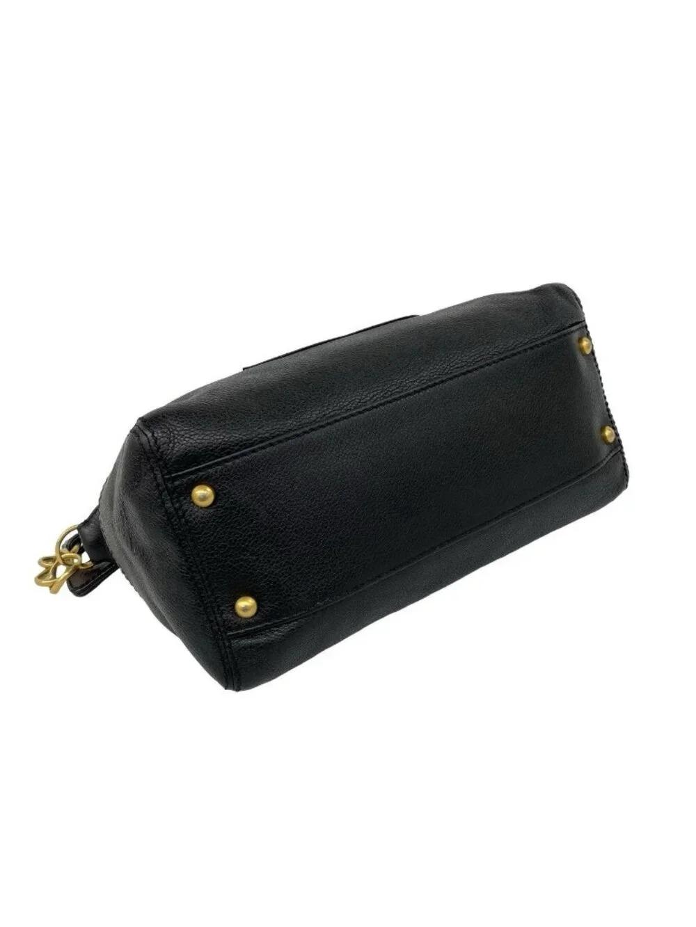 Chanel CC Logo Leather Chain Shoulder Bag Mini Tote Black